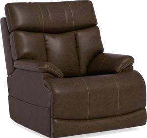 front view of the Flexsteel® Clive Brown Power Recliner with Power Headrest