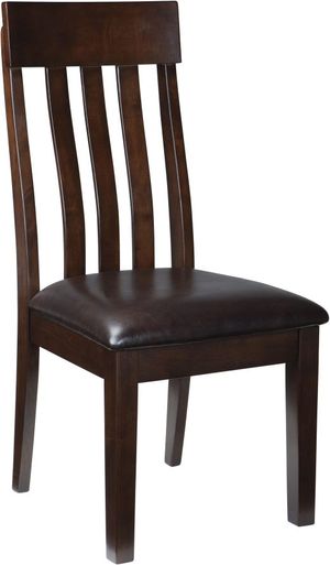 Brown Landen Side Chair upholstered with faux-leather upholstery