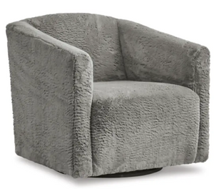 Gray Bunny Swivel Chair featuring metal swivel base