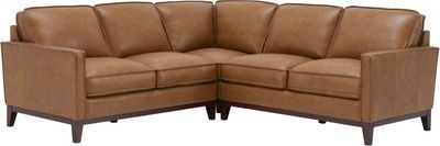 Leather Italia Georgetowne Newport Camel Leather Sectional