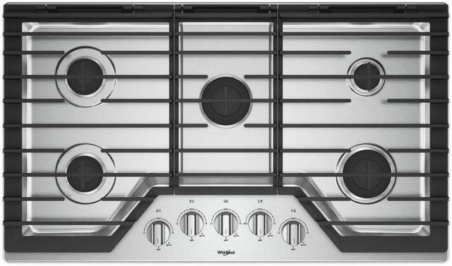 gas cooktop with stainless steel grease trap