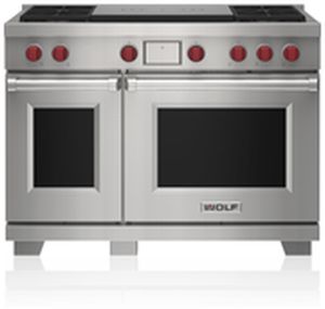 Wolf 48" Stainless Steel Freestanding Dual Fuel Range and French Top
