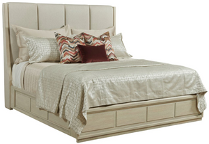 front view of the American Drew® Lenox Oak Siena California King Upholstered Bed