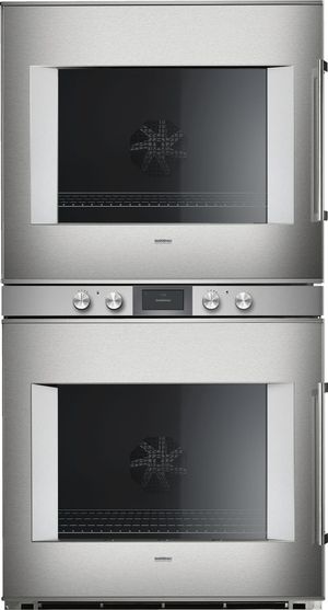 front view of the Gaggenau 400 Series 30" Stainless Steel Frame Electric Built In Double Oven