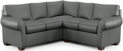 Flexsteel Vail Dark Gray Leather Sectional