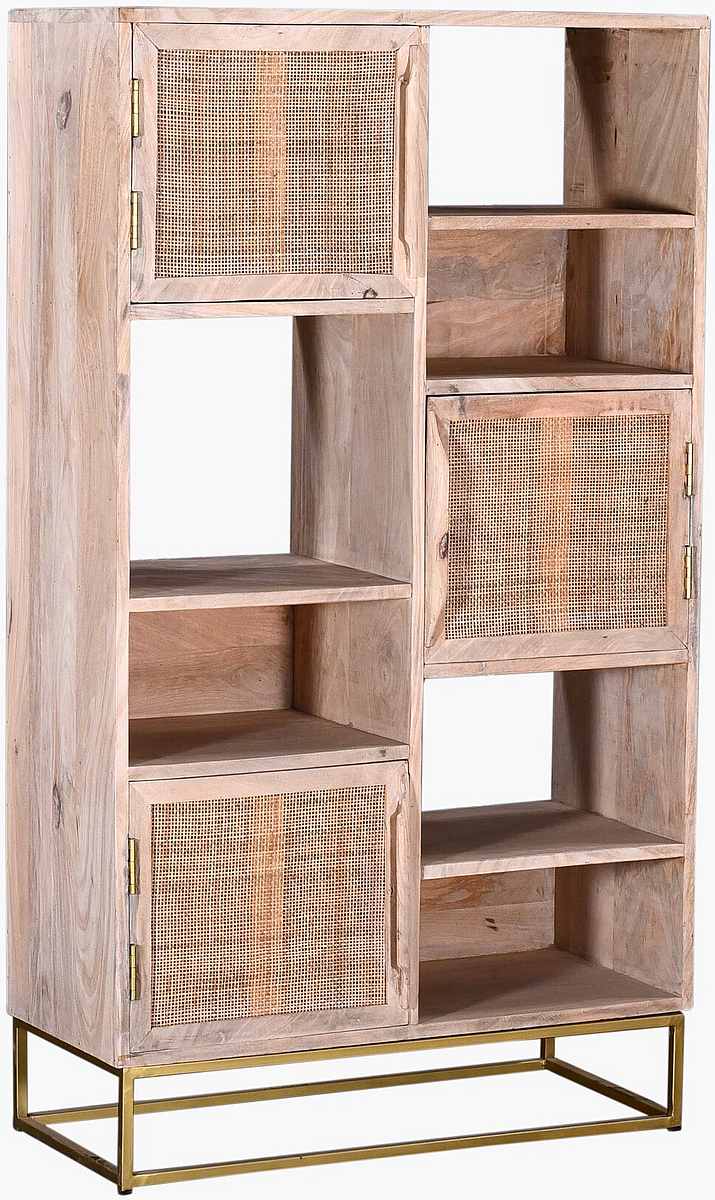 Cube style bookcase with three doors