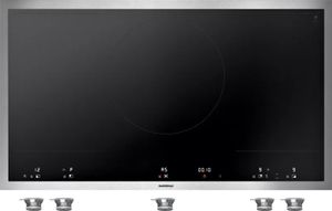 top view of the Gaggenau 400 Series 36" Stainless Steel Flex Induction Cooktop Model #: VI492613