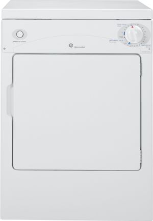 front view of the GE® Spacemaker® 3.6 Cu. Ft. White Portable Electric Dryer
