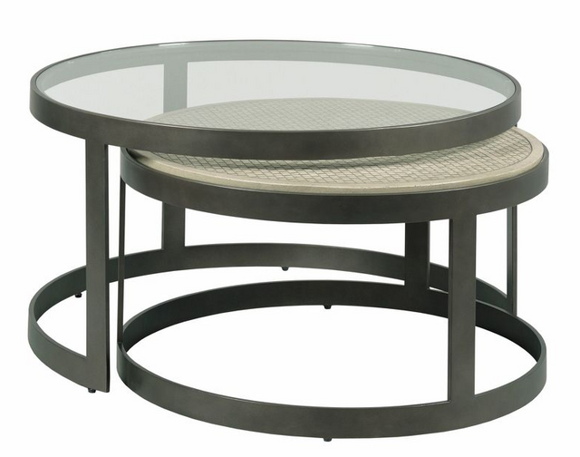 Hammary® Hidden Treasures Dark Gray Concrete Nesting Coffee Table
