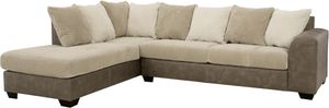 front view of the Signature Design by Ashley® Keskin 2-Piece Sand Left-Arm Facing Sectional with Corner Chaise