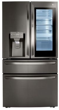 front view of the LG 29.5 Cu. Ft. PrintProof™ Black Stainless Steel French Door Refrigerator