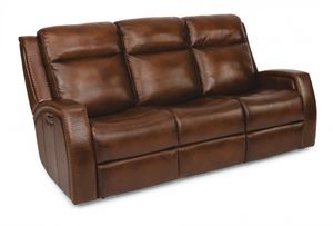 view of the Flexsteel Mustang Power Reclining Sofa with Power Headrests