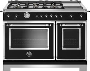 Bertazzoni Heritage Series 48" Matte Black Pro Style Gas Range