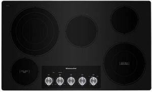 top view of a KitchenAid® 36" Stainless Steel Electric Cooktop