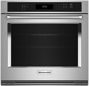 front view of the KitchenAid® 30" Stainless Steel Single Electric Wall Oven