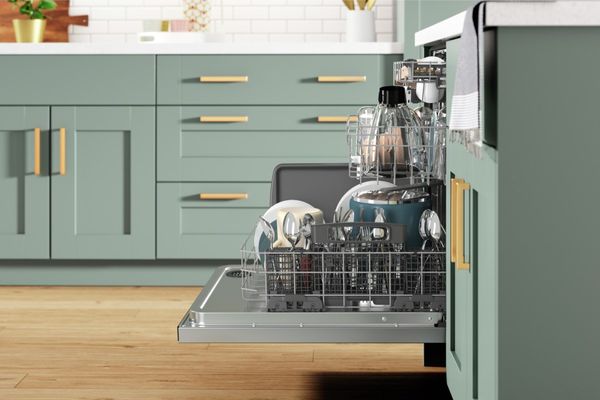 Kitchen Featuring a Whirlpool 24" Fingerprint Resistant Stainless Steel Built In Dishwasher