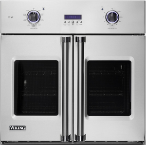 front view of the Viking® Professional 7 Series 30" Stainless Steel Electric Built In Single French Door Oven