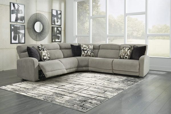 Living Room Featuring a Signature Design by Ashley® Colleyville 7-Piece Stone Power Reclining Sectional