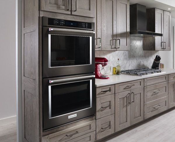 KitchenAid 30" Black Stainless Steel with PrintShield Finish Electric Built In Double Oven