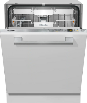 view of an open miele dishwasher