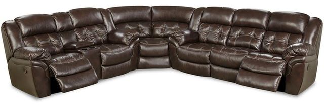 front view of the Cheyenne 3-Pc Whiskey Leather-Match Reclining Sectional