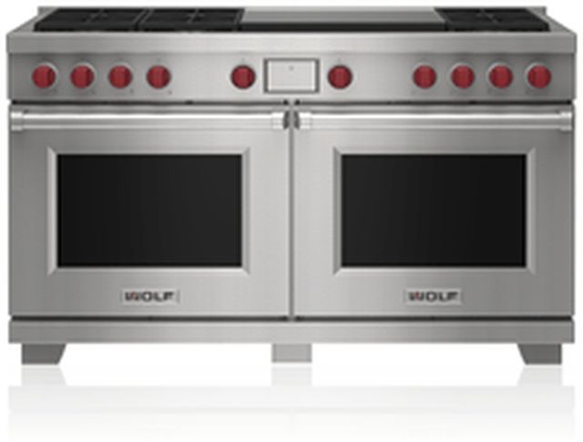 Wolf 60” Stainless Steel Freestanding Dual Fuel Range