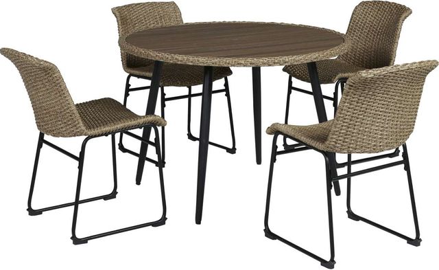 Amaris 5-Piece Black/Brown Outdoor Dining Set