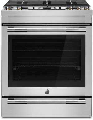 front view of the JennAir® RISE™ 30" Stainless Steel Slide In Gas Range