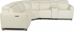 Flexsteel® Astra White Power Reclining Sectional with Power Headrests