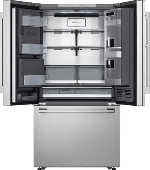 inside view of the LG Studio 23.5 Cu. Ft. Stainless Steel Counter-Depth French Door Refrigerator