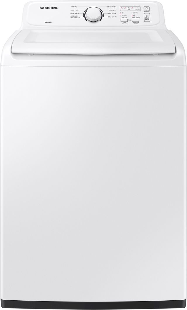 Front view of the Samsung WA40A3005AW top load washer
