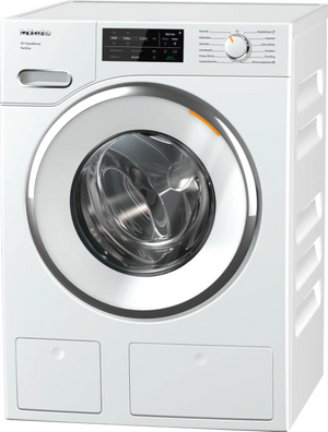 front view of the Miele W1 White Edition 2.3 Cu. Ft. Lotus White Front Load Washer