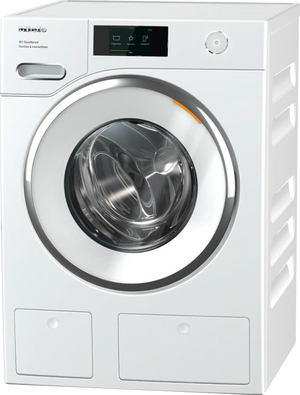 front view of the Miele W1 White Edition 2.3 Cu. Ft. Lotus White Front Load Washer