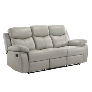 light grey leather sofa