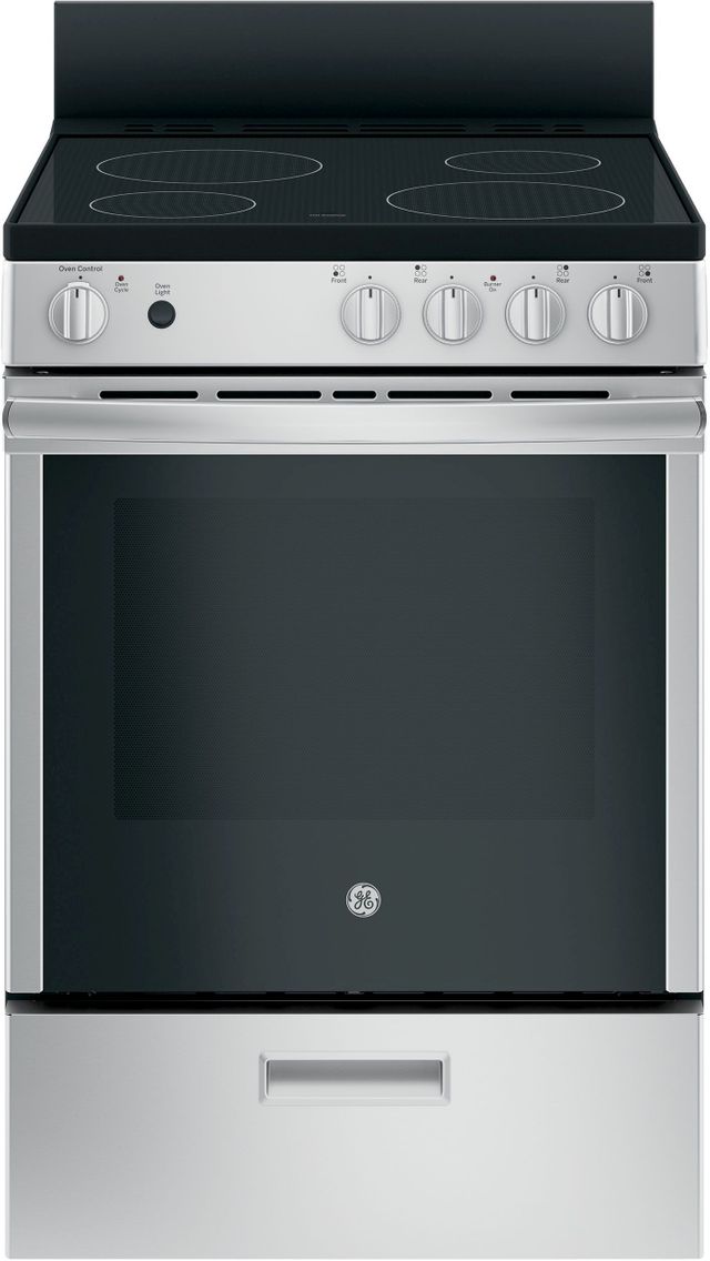 GE® 24" Stainless Steel Free Standing Electric Range