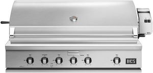 front view of the DCS Series 7 48" Brushed Stainless Steel Traditional Built In Grill