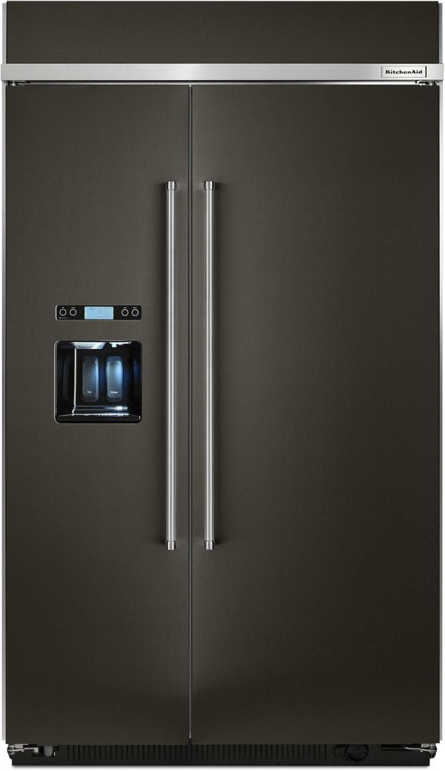  KitchenAid 29.52 Cu. Ft. Black Stainless Steel with PrintShield Finish Built In Side by Side Refrigerator