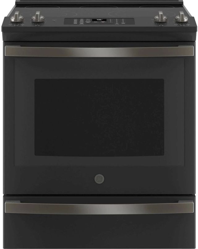 GE® 30" Fingerprint Resistant Black Slate Slide In Electric Range
