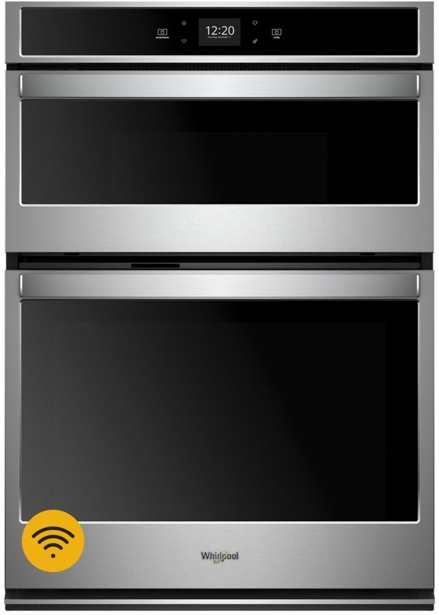 Whirlpool microwave oven combo in stainless steel with digital display