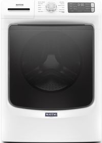 front view of the Maytag® 4.8 Cu. Ft. White Front Load Washer