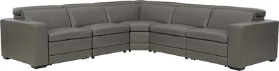 Grey leather reclining sectional by Signature Design by Ashley