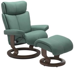 Stressless® by Ekornes® Magic Medium Classic Reclining Chair with Footstool Set