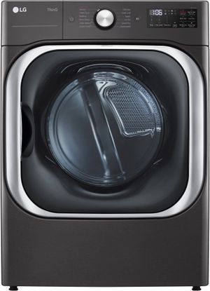 front view of the LG 9.0 Cu. Ft. Black Steel Electric Dryer