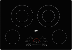 Black Beko electric cooktop with 4 burners