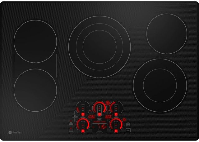 GE Profile™ 30" Stainless Steel/Black Built-In Electric Cooktop