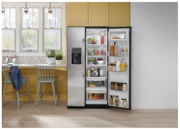 GE 25.3 Cu. Ft. Fingerprint Resistant Stainless Steel Side by Side Refrigerator