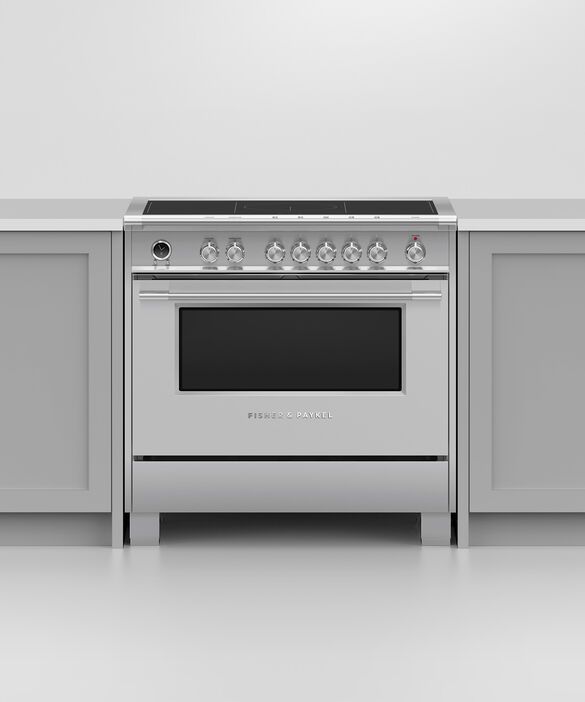 Stainless steel 36 inch induction range by Fisher & Paykel