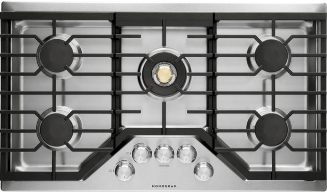 Monogram® 36" Stainless Steel Deep-Recessed Gas Cooktop