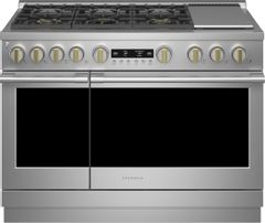front view of the Monogram® Statement Collection 48" Stainless Steel Pro Style Dual Fuel Range