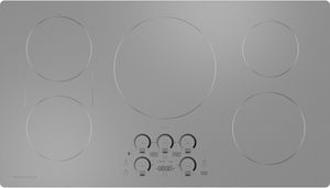 top view of the Monogram® 36" Silver Induction Cooktop